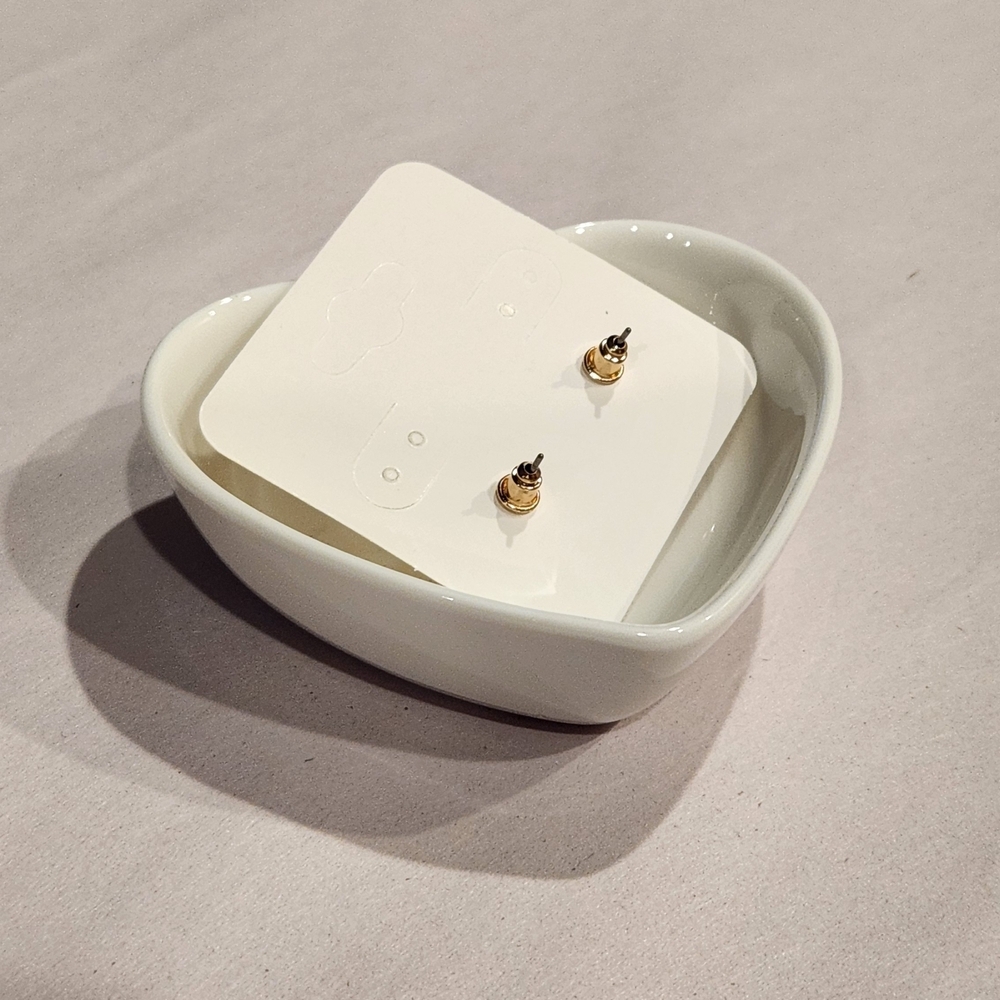 Gold-Tone Mini C-Hoop Earrings - Picture 7 of 7